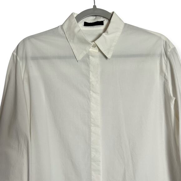 The Row White Puff Sleeved Button Up Shirt SIZE 4 White Cotton Relaxed Fit USA - Picture 8 of 16